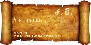Árki Bettina névjegykártya